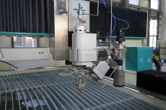 5 axis 4000 * 2000 mm Water Cutter Laminated Glass Mosaic Water jet Cutting Machine with water blasting head