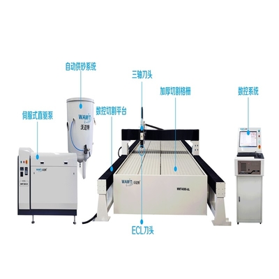 WMT4080-AL Three Axis High Accuracy 4*8m 420 Mpa Stainless Steel Metal CNC Cutting Water Jet Cutter Machine
