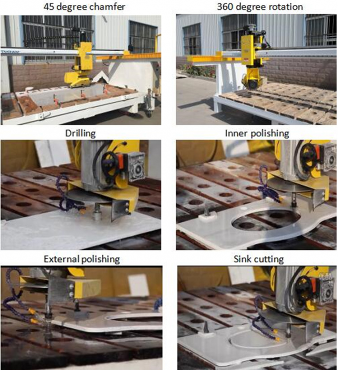 Countertop 100MM Marble Stone Cutting Machine 5 Axis Cnc Bridge Saw